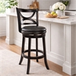 Boraam Florence Bar Height Swivel Bar Stool in Black Sandthru