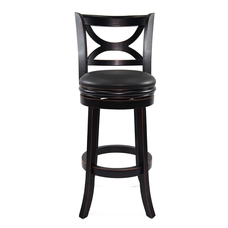 Boraam Florence Bar Height Swivel Bar Stool in Black Sandthru