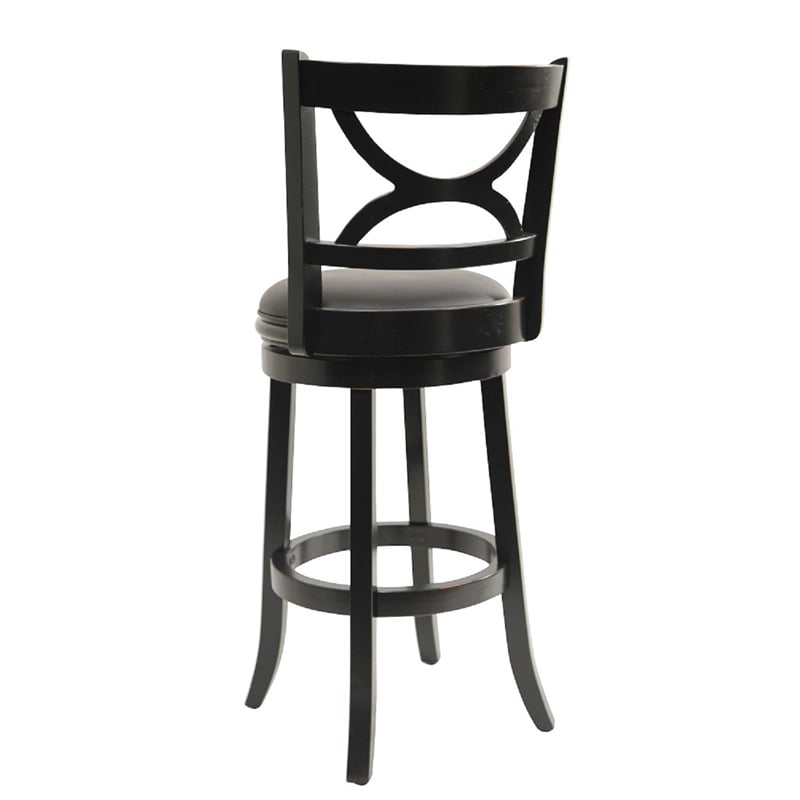 Boraam Florence Bar Height Swivel Bar Stool in Black Sandthru
