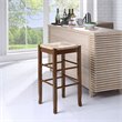 Boraam Wood Square Rush Backless Bar Stool in Cappuccino Finish