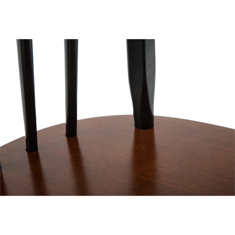 Boraam Wood Farmhouse Dining Chair in Black and Cherry Finish (Set of Two)
