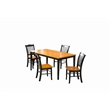 Boraam Wood Shaker 5 Piece Dining Set in Black and Oak Finish
