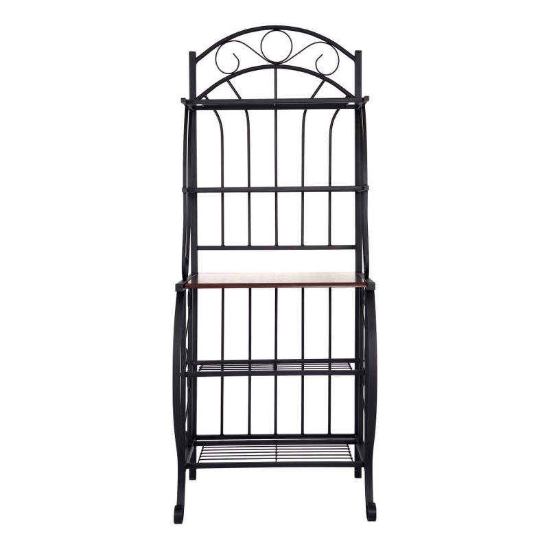 Boraam Metal Valencia 4 Shelf Baker's Metal Rack in Black Finish