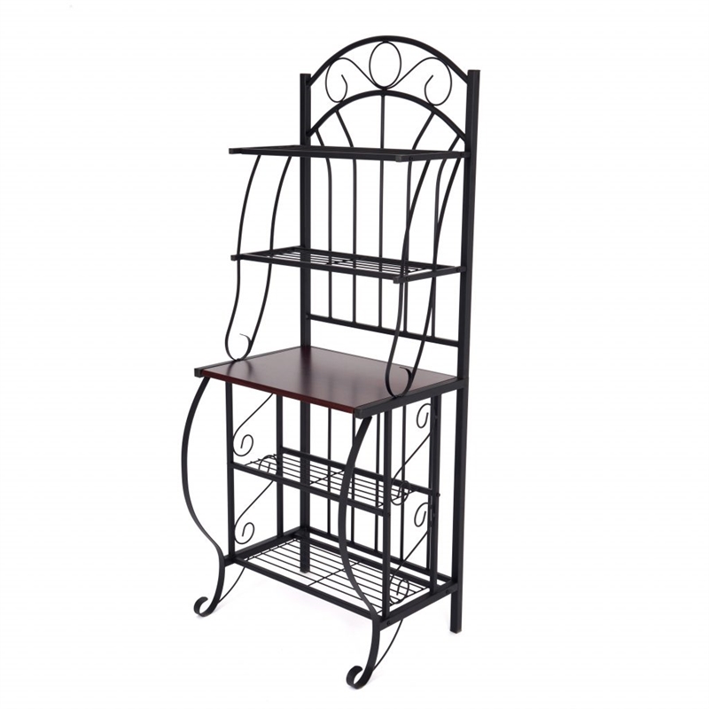 Boraam Metal Valencia 4 Shelf Baker's Metal Rack in Black Finish