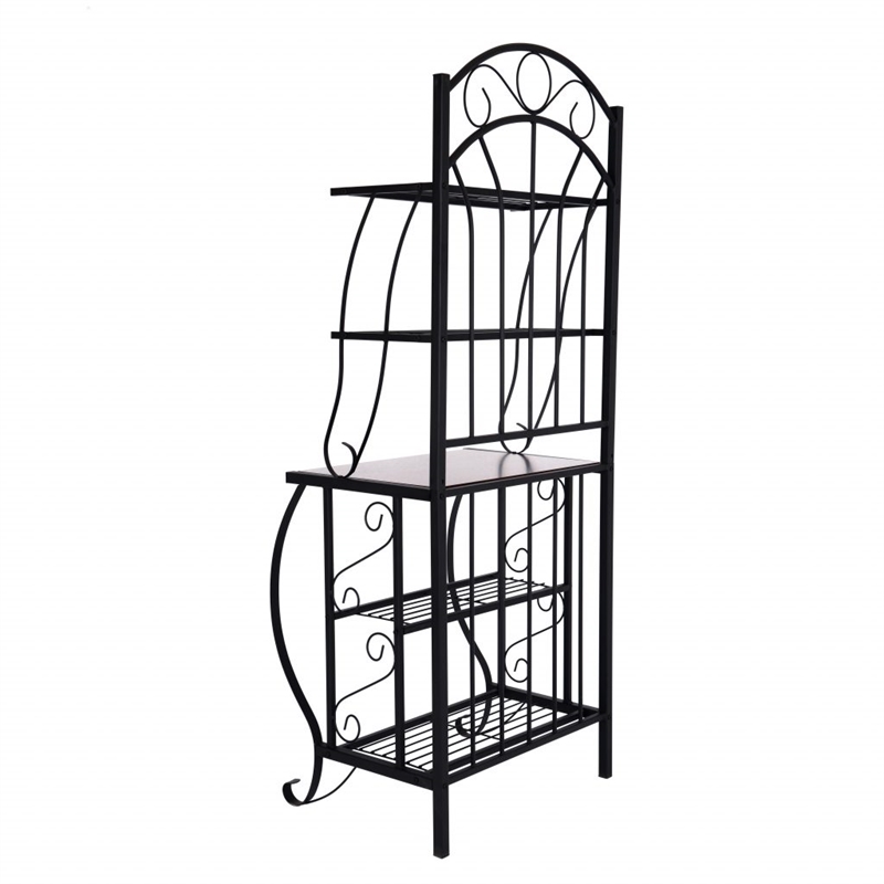 Boraam Metal Valencia 4 Shelf Baker's Metal Rack in Black Finish