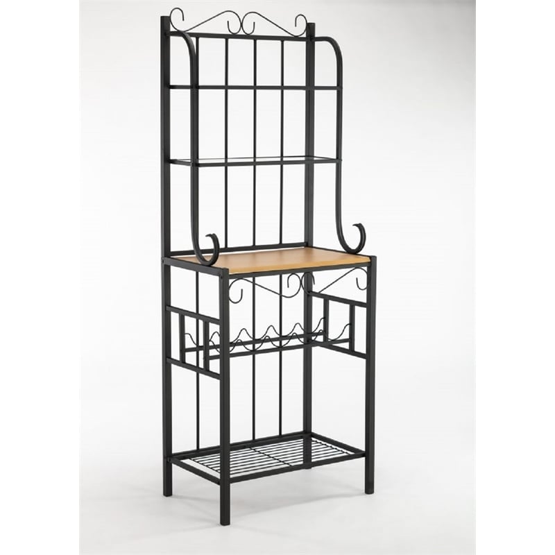 Boraam Metal Praha 4 Shelf Baker's Rack in Black Finish
