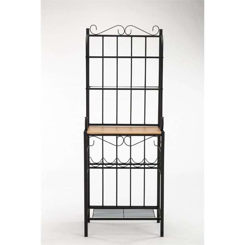 Boraam Metal Praha 4 Shelf Baker's Rack in Black Finish