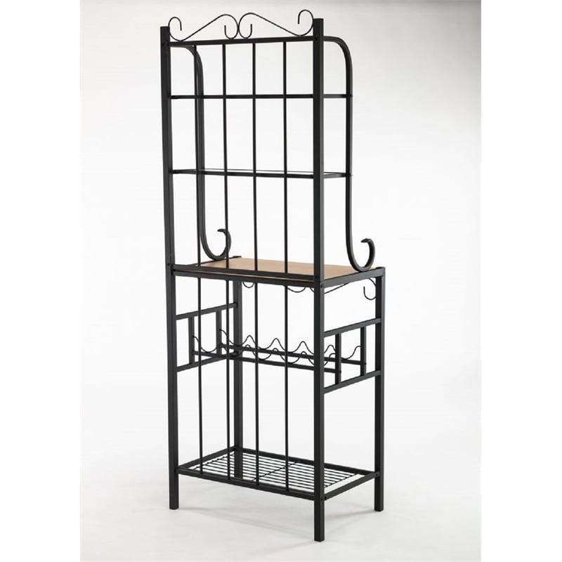 Boraam Metal Praha 4 Shelf Baker's Rack in Black Finish