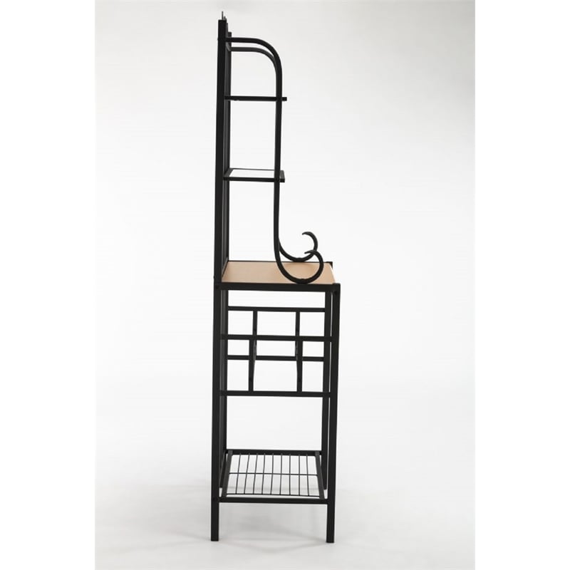 Boraam Metal Praha 4 Shelf Baker's Rack in Black Finish