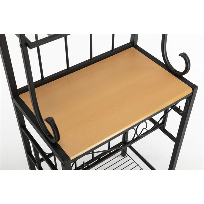 Boraam Metal Praha 4 Shelf Baker's Rack in Black Finish