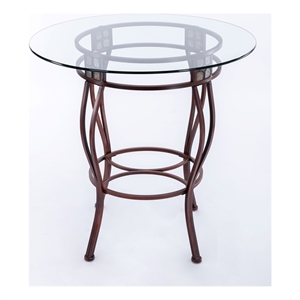 Boraam Beau Round Counter Height Pub Table in Brown Finish