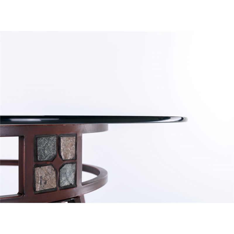 Boraam Beau Round Counter Height Pub Table in Brown Finish