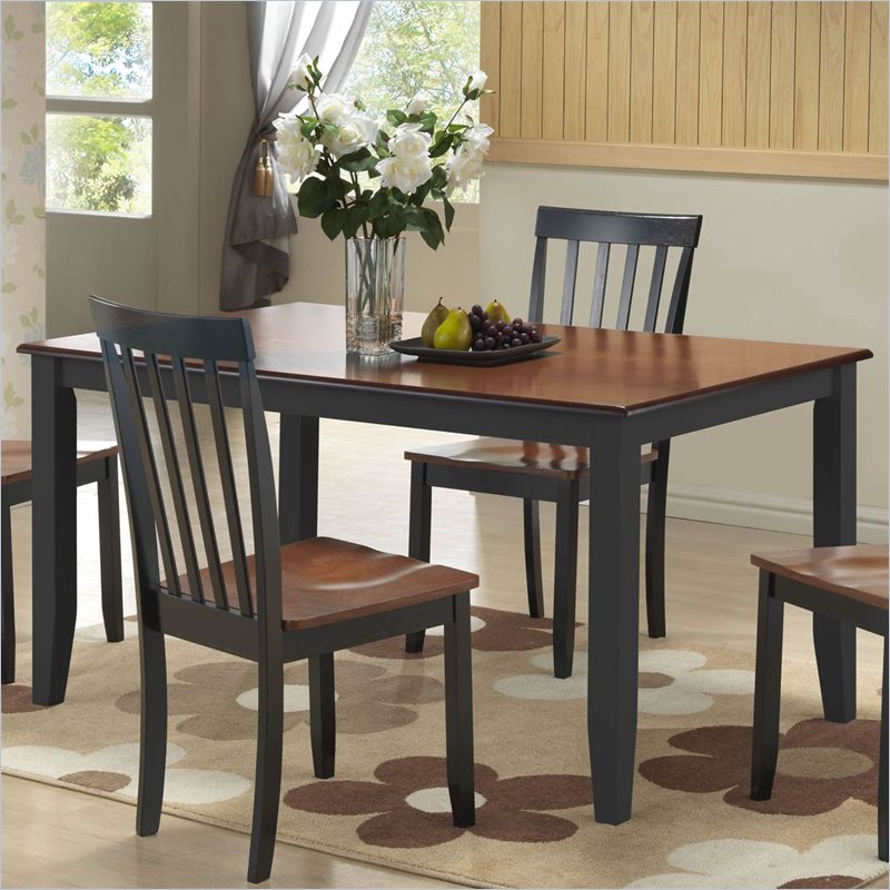 Boraam Wood Bloomington Dining Table in Black/Cherry Finish