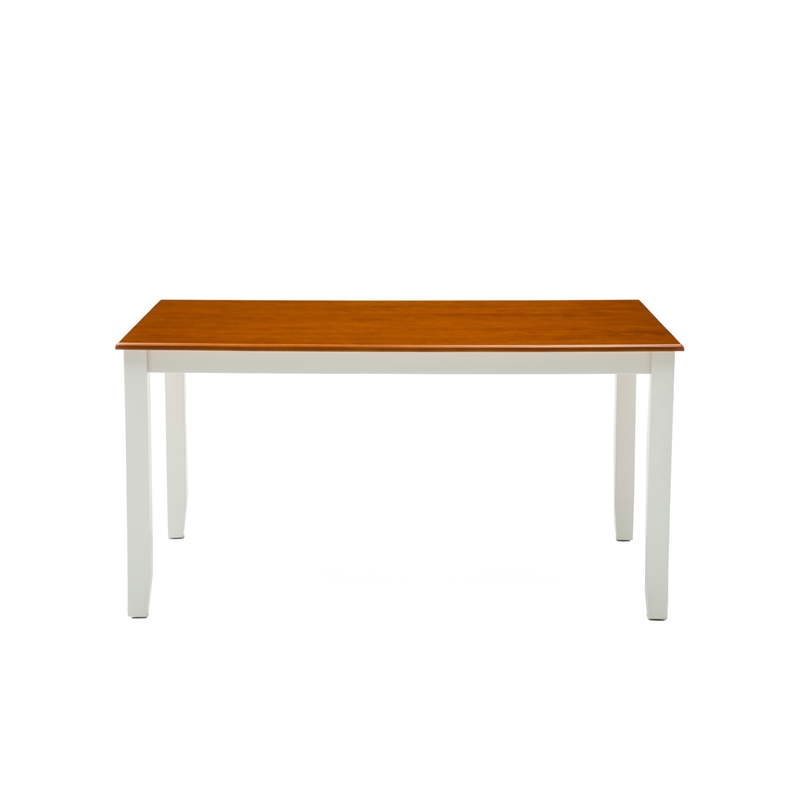 Boraam Wood Bloomington Dining Table in Cream/Honey Oak Finish