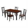 Boraam Wood Bloomington 5 Piece Dining Set in Black/Cherry Finish