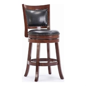Boraam Bristol 25&quotSH Faux Leather Swivel Counter Stool in Cherry