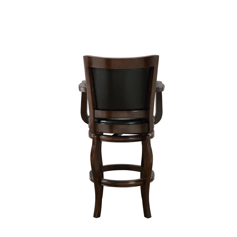 Boraam Wood Jones Bar Height Swivel Bar Stool in Cappuccino Finish