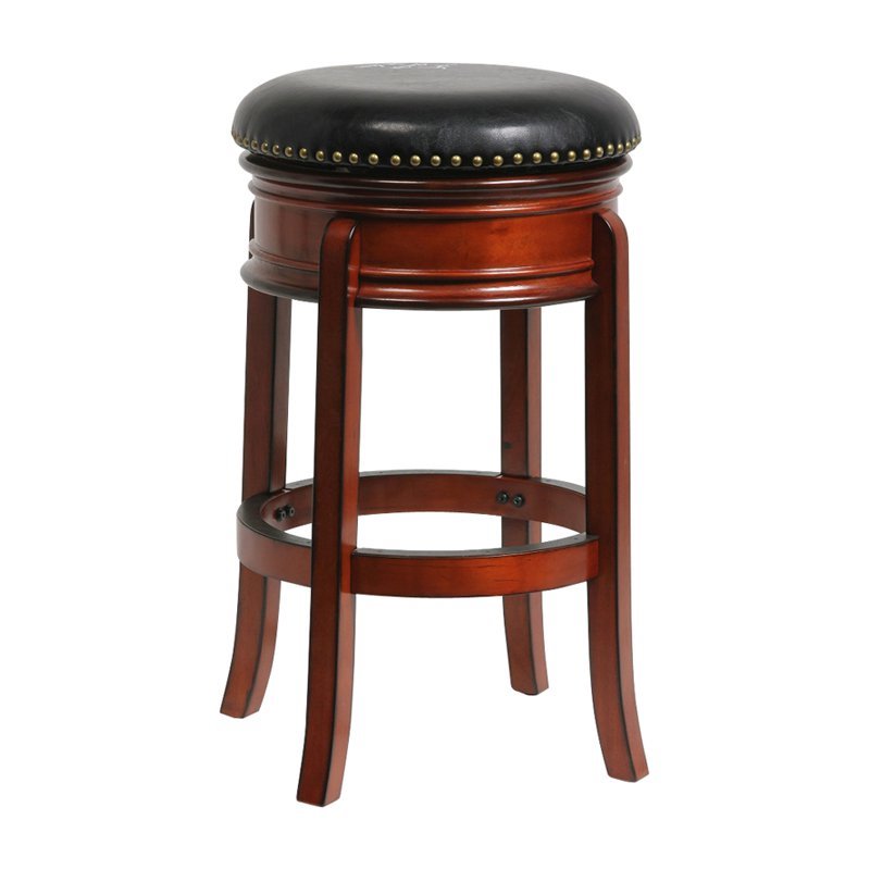 Boraam Wood Bar Height Hamilton Swivel Stool in Brandy Brown Finish