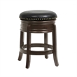 Boraam Wood Hamilton Backless Swivel Counter Stool in Cappuccino Finish
