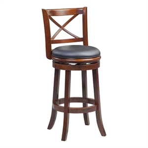 Boraam Wood Georgia Bar Height Swivel  Stool in Cappuccino Finish