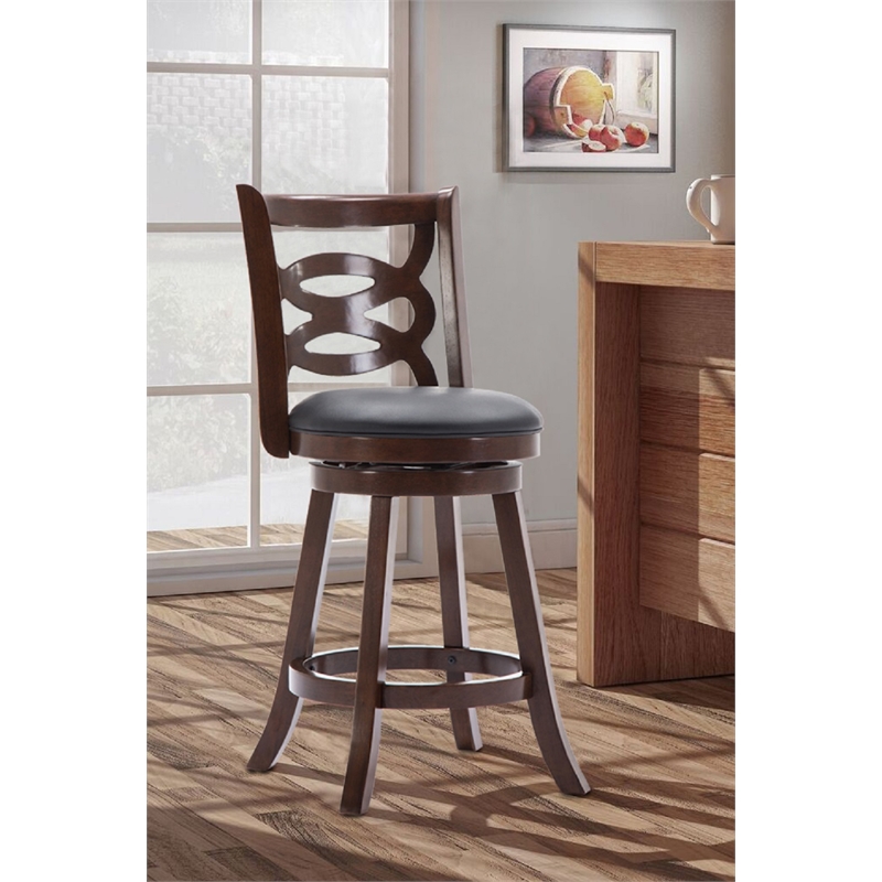 Boraam Siena Counter Height Swivel Counter Stool in Cappuccino Finish