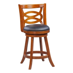 Boraam Wood Siena Counter Height Swivel Counter Stool in Walnut Finish