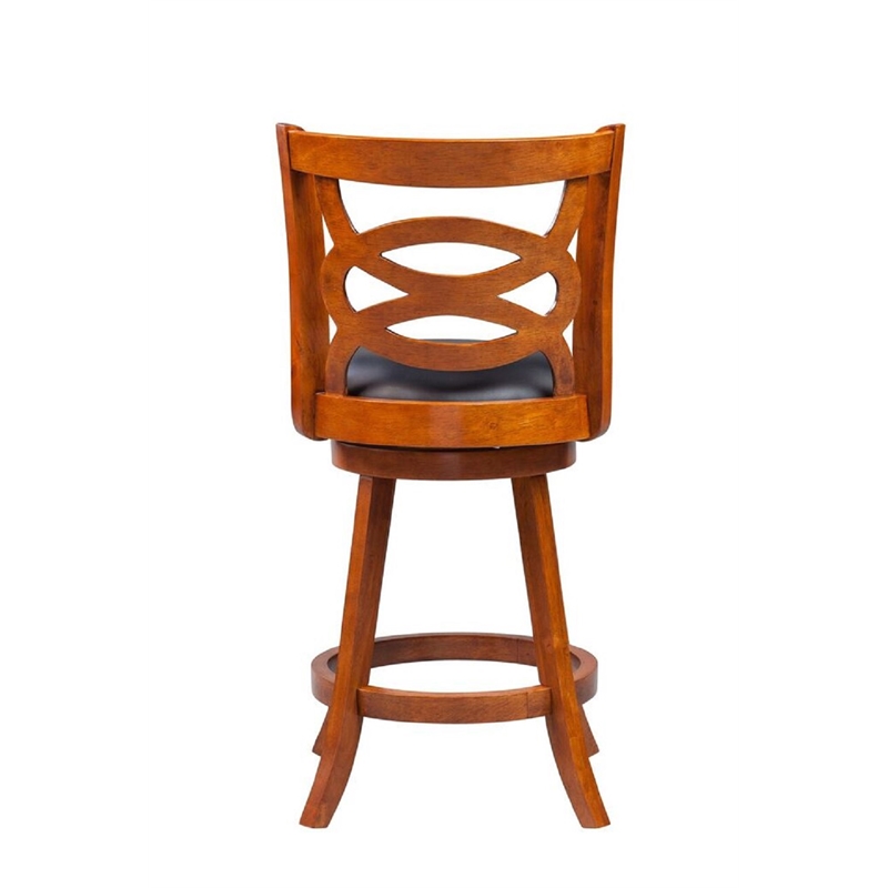 Boraam Wood Siena Counter Height Swivel Counter Stool in Walnut Finish