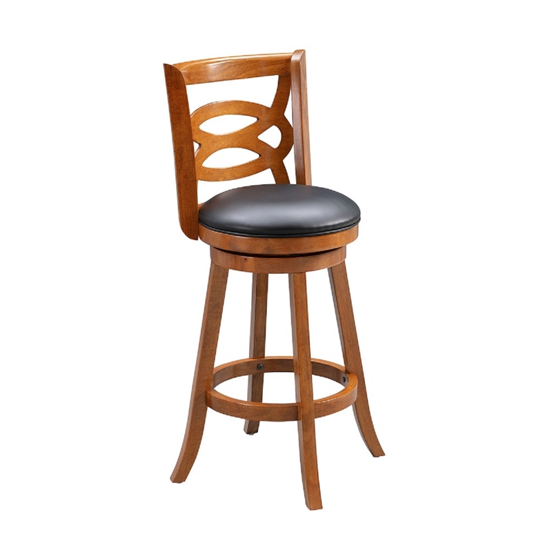 Boraam Wood Siena Counter Height Swivel Counter Stool in Walnut Finish