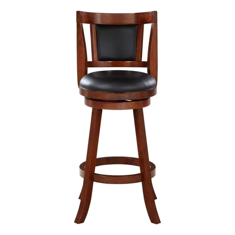 Boraam Wood Avianna Bar Height Swivel Bar Stool in Cherry Finish