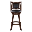 Boraam Wood Avianna Bar Height Faux Leather Swivel Stool in Cappuccino Finish