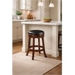 Boraam Wood Faux Leather Swivel Counter Height Stool in Cappuccino Finish