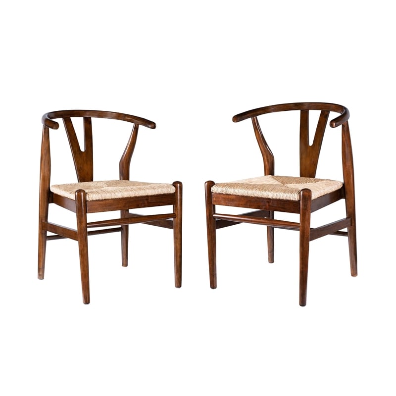 Boraam Wishbone Dining Chairs - Set of 2 - Cappuccino Finish