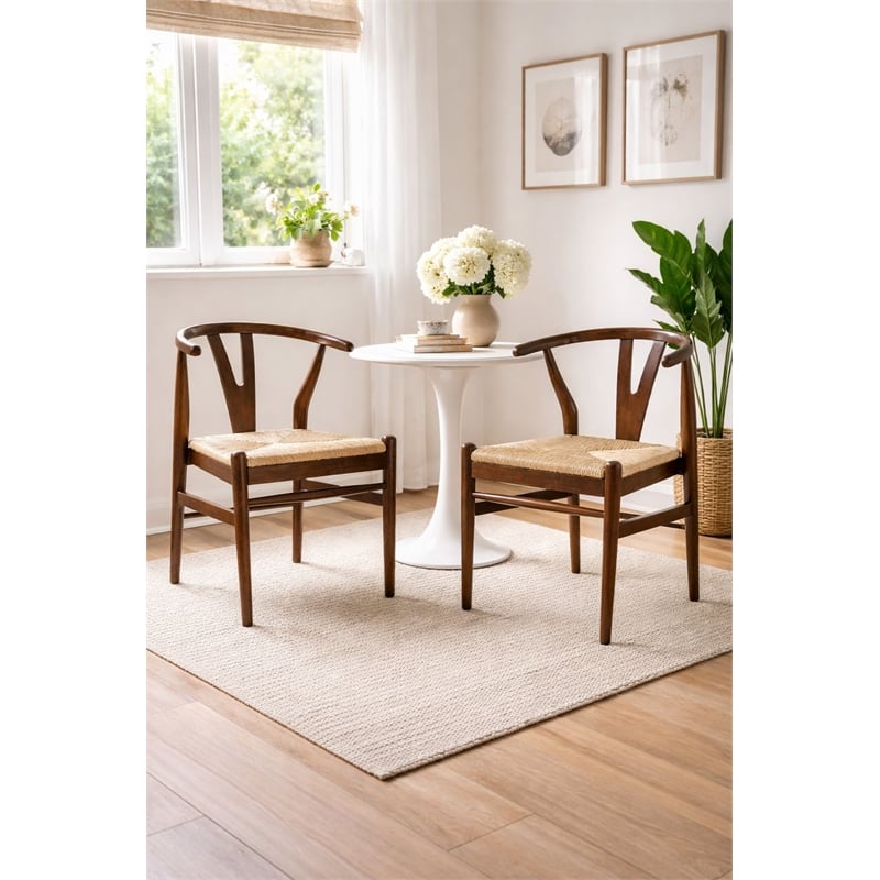 Boraam Wishbone Dining Chairs - Set of 2 - Cappuccino Finish