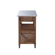 Boraam Sonoma Kitchen Cart with Stainless Steel Top in Barnwood Wire-Brush