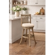 Boraam Sheldon Swivel Counter Stool in Driftwood Wire-Brush and Ivory