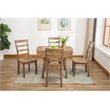 Boraam Wood Boulder 5-Piece Dining Set in Barnwood Wire-Brush Brown finish