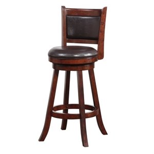 Boraam Wood Rhea Swivel Bar Height Stool in Hazelnut Brown Finish