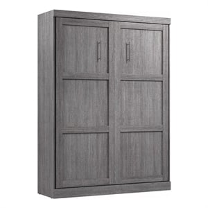Bestar Pur 65&quotW Queen Murphy Bed in Bark Grey