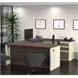 Bestar Prestige Plus U-Desk in White Chocolate and Antigua