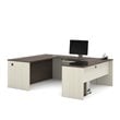 Bestar Prestige Plus U-Desk in White Chocolate and Antigua