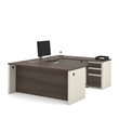 Bestar Prestige Plus U-Desk in White Chocolate and Antigua