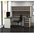 Bestar Prestige Plus L-Desk with Hutch in White Chocolate and Antigua