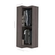 Bestar Pur 33W Corner Closet Organizer in Bark Gray - Engineered Wood