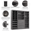 Bestar Pur 86W Closet Organizer System in Bark Gray - Engineered Wood