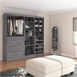 Bestar Pur 86W Closet Organizer System in Bark Gray - Engineered Wood