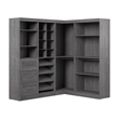 Bestar Pur 83W Walk-In Closet Organizer in Bark Gray - Engineered Wood