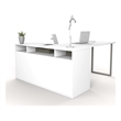 Bestar Solay L-Shaped Computer Desk with Storage in White