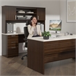 Ridgeley U Shaped Desk with Hutch in White Chocolate - Engineered Wood