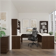 Ridgeley U Shaped Desk with Storage Set in White Chocolate - Engineered Wood