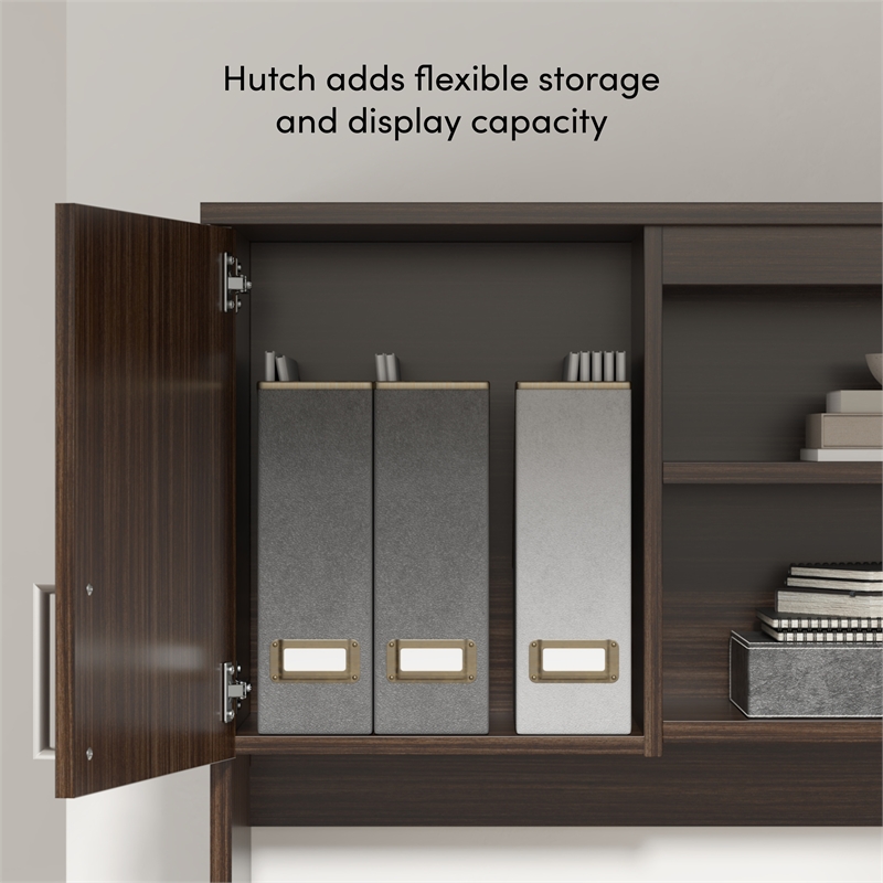 Ridgeley U Shaped Desk with Storage Set in White Chocolate - Engineered Wood